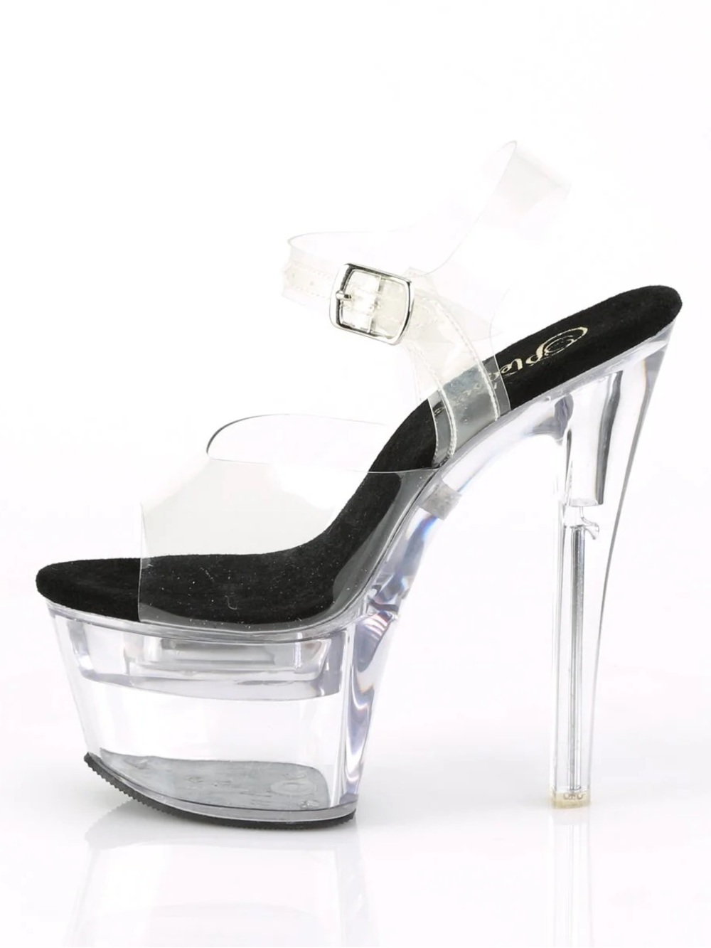 Pleaser delight Clear Platform High Heel with rhinestones